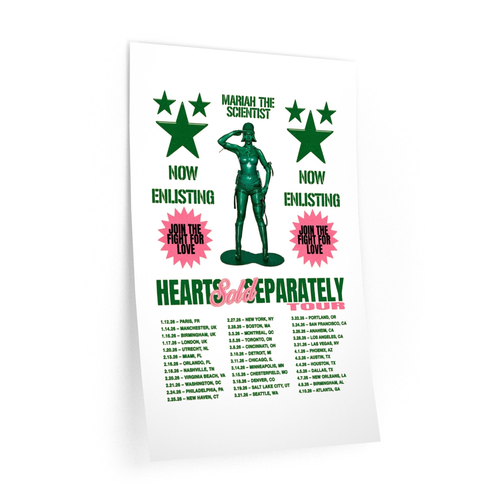Wall Decal — Retro Tour Poster Style "Now Enlisting" Graphic