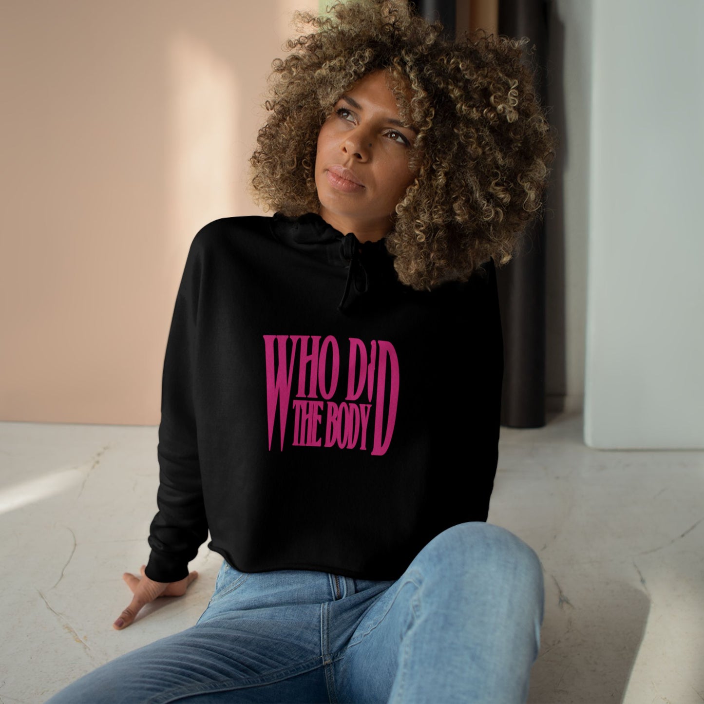 'Who Did the Body' Crop Hoodie
