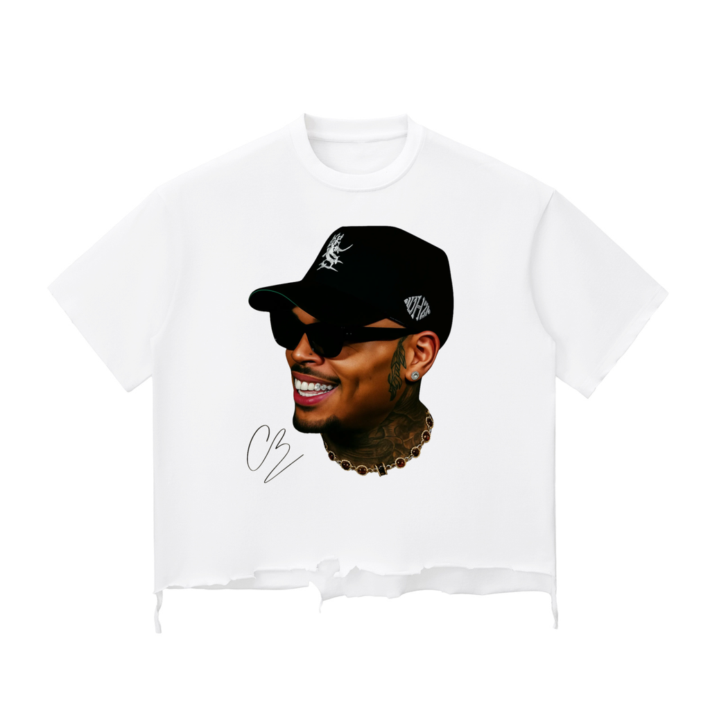 BREEZY Snow Wash Raw-Hem Boxy T-shirt