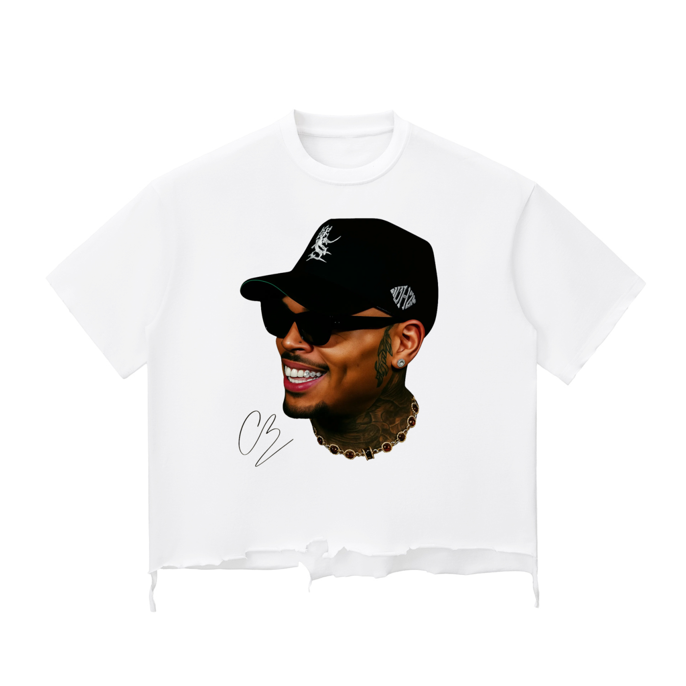 BREEZY Snow Wash Raw-Hem Boxy T-shirt