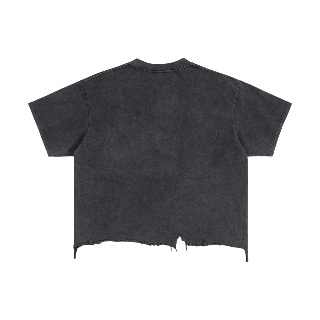 Mariah the Scientist Vintage Wash Boxy Distressed Hem T-Shirt