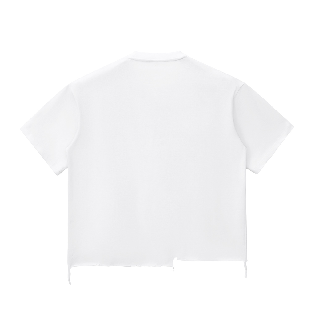 BREEZY Snow Wash Raw-Hem Boxy T-shirt