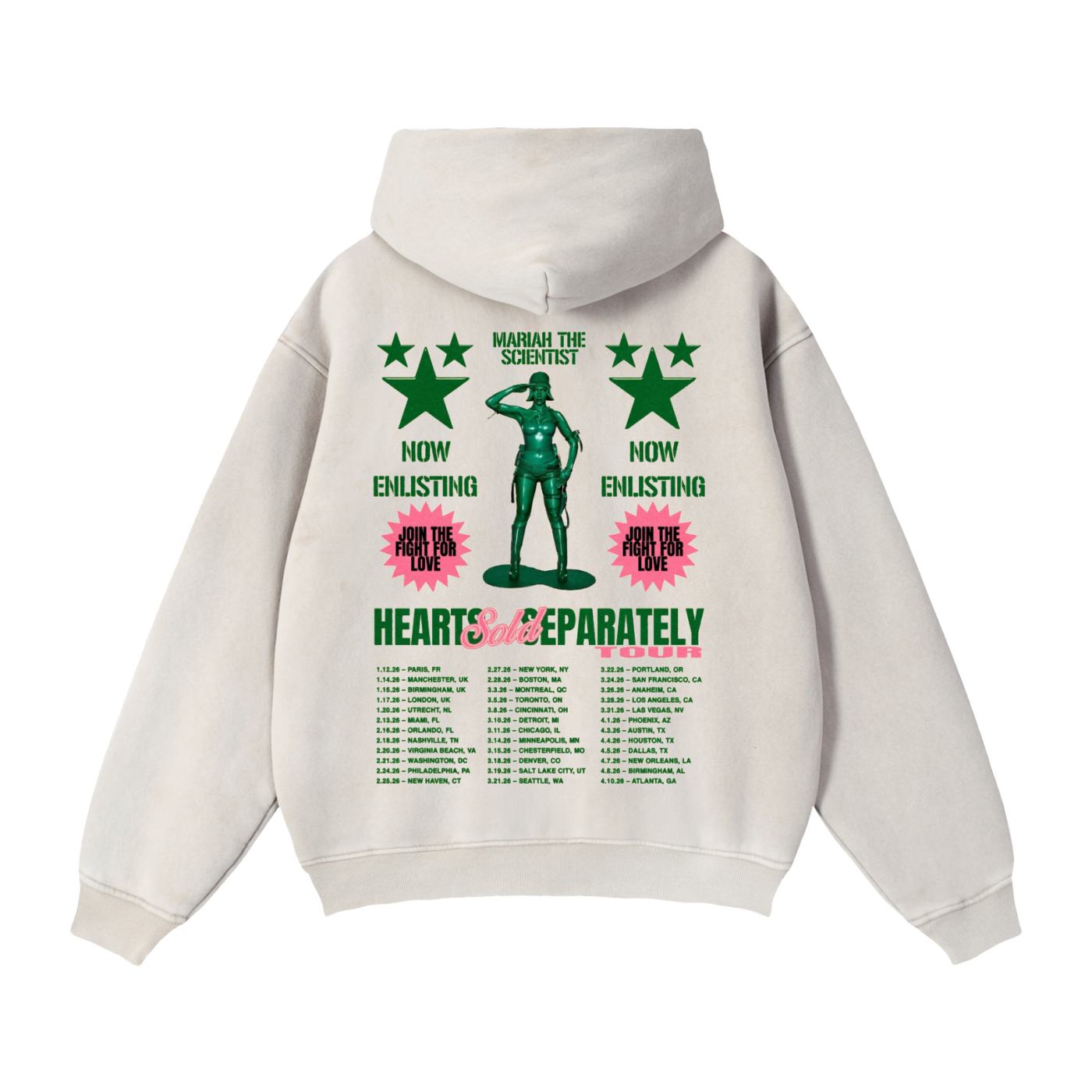 H.S.S Zip-Through Boxy Fleece Hoodie WITHOUT RHINESTONES