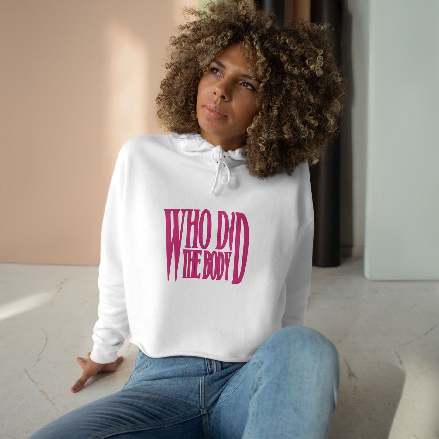 'Who Did the Body' Crop Hoodie