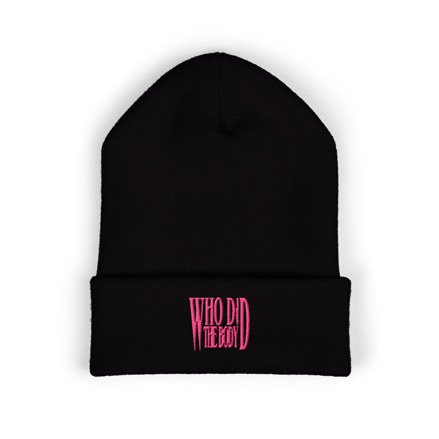 "Who Did The Body" Embroidered Cuffed Beanie