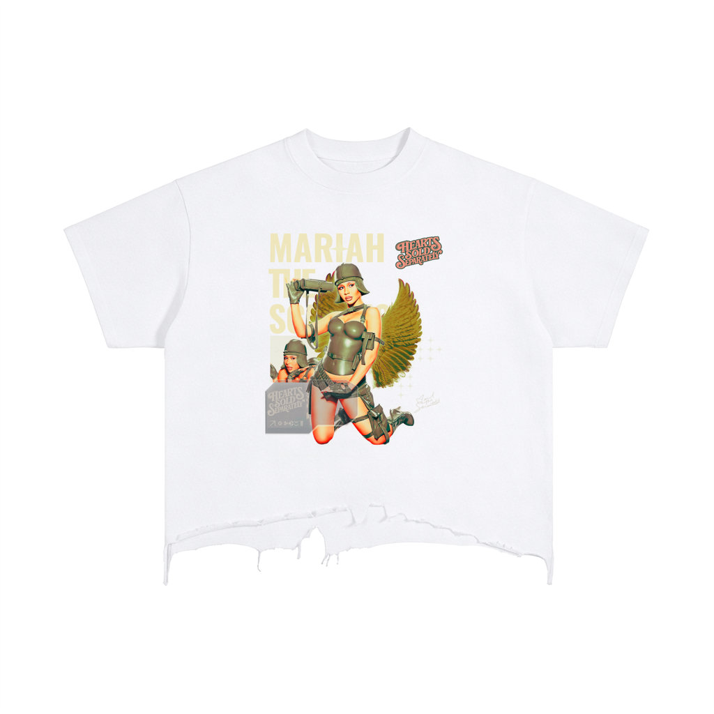 Mariah the Scientist Vintage Wash Boxy Distressed Hem T-Shirt